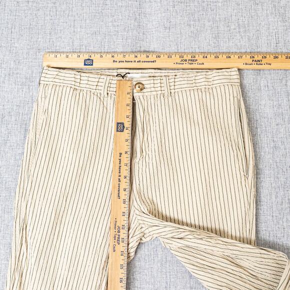 OCTOBRE Editions Seersucker Shane Trouser Pant beige stripe sz XL - Picture 8 of 12
